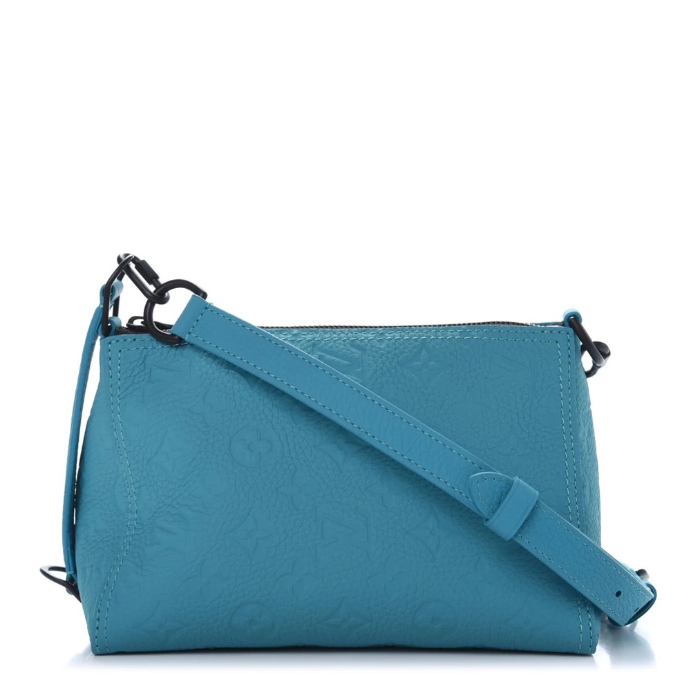 Louis Vuitton Taurillon Monogram Triangle Messenger Turquoise